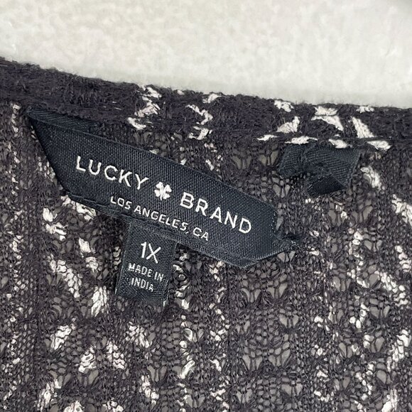 Lucky Brand Womens Plus 1X Embroidered Boho Tunic Top Long Sleeve Shirt - Picture 3 of 11